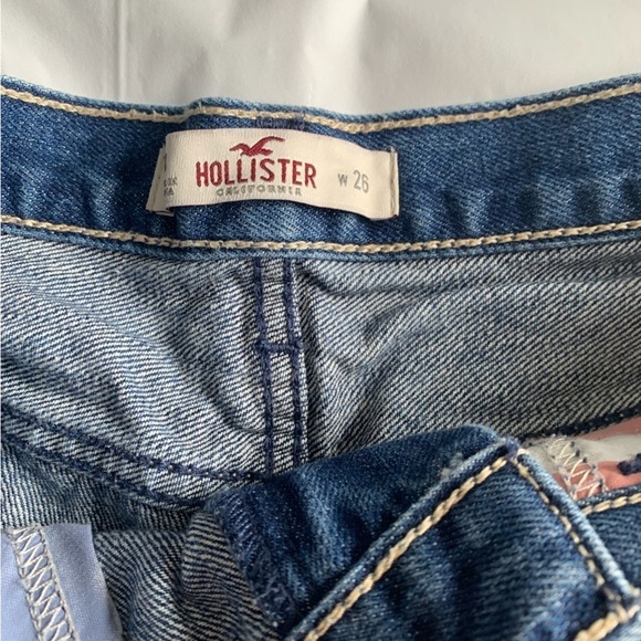 πΊπΈHollister High Waisted Jean Shorts American Flag Pockets Women's Size 26πΊπΈ - Picture 8 of 10